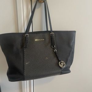 Micheal Kors Black studded tote